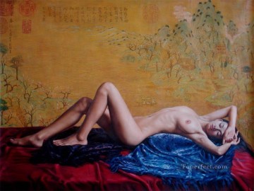 春のお出かけ中国人少女のヌード Oil Paintings